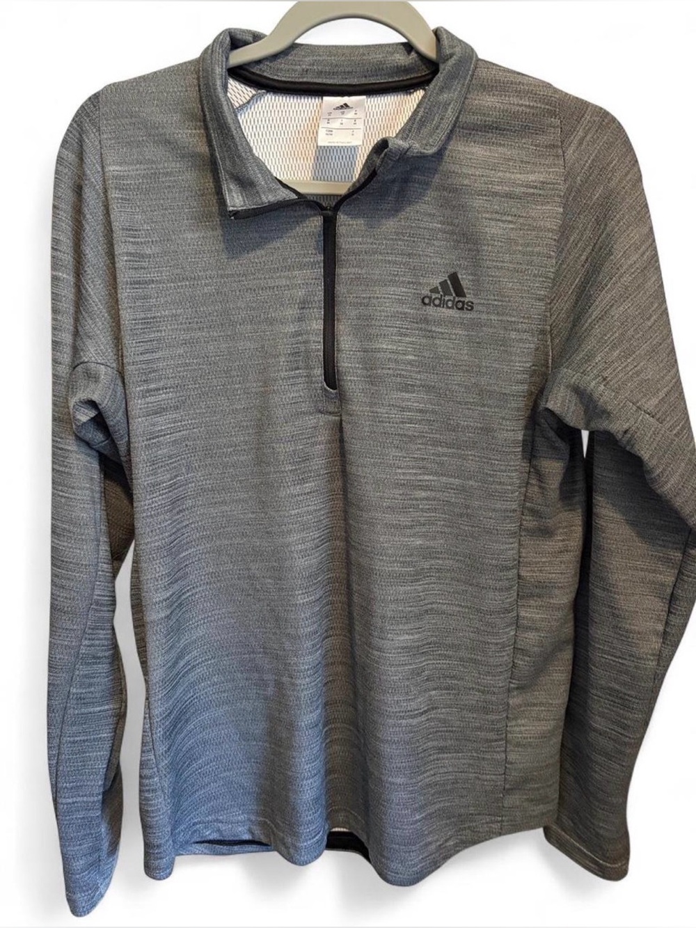 adidas Gray Half-Zip Athletic Pullover